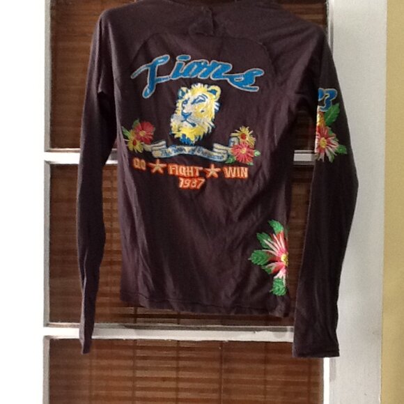 NWT Dark Gray Detailed Embroidered Long Sleeve Size M - Picture 5 of 5